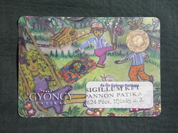 Kártyanaptár,Pannon gyógyszertár,patika,Pécs,Gyöngy patikák,grafikai, 2011  (3)