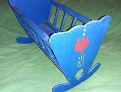 Nagyon szép tulipános antik játék babaszoba ágy kiváló állapotban 25 x 14 x 16 cm képek szerint