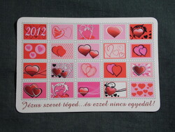 Kártyanaptár,Vallás,Zsoltár idézet,grafikai,szív, 2012  (3)
