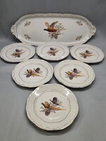 Zsolnay Fácános 6 személyes süteményes, szendvicses készlet