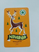 NIMRÓD Vadászati Szaküzletek kártyanaptár 1975 - ERDEI TERMÉK VÁLLALAT