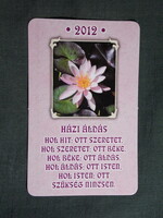 Kártyanaptár,Vallás,Házi áldás idézet,virág, 2012  (3)