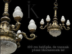 Antik 6 karú patinás állapotú neoempire stílusú bronz csillár