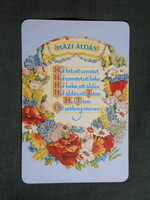 Kártyanaptár,Vallás,házi áldás idézet,virág, 2012  (3)