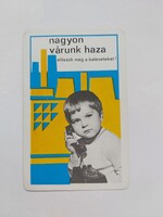 SZOT. MUNKAVÉDELMI OSZTÁLYA kártyanaptár 1974 - Nagyon várunk haza - előzzük meg a baleseteket!