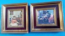 2 híres, életkép festmény művészi nyomata  (Tor Borch és Vermeer)