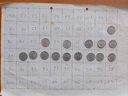 MAGYAR NÉPKÖZTÁRSASÁG 10 FILLÉR 1969 - 1989, 15 DB    B156