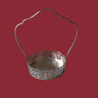 Ezüstözött fém kosár