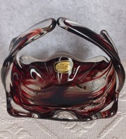 Art Deco Lux Glass vastagfalú üvegtál (1970-1979)
