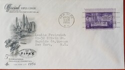 USA elsőnapi boríték FDC 1956.04.30 FIPEX nemzetközi bélyegkiállítás