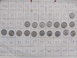 MAGYAR NÉPKÖZTÁRSASÁG 10 FILLÉR 1969 - 1989, 18 DB    B153