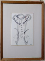 Bolmányi Ferenc 1904-1990 Eredetiség igazolással SZÁMLÁVAL " Absztrakt kompozíció"