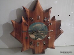 ÓRA  - INTARZIÁS - TORONTÓ - RETRO - 36 x 35 x 3 cm - TÖKÉLETES MŰKÖDÉS