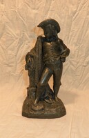 Halászlegény ón szobor.