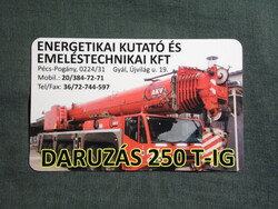Kártyanaptár,Emeléstechnika,Daruzás,Pécs,Pogány,Gyál,Terex daru munkagép, 2012  (3)
