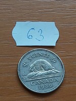 KANADA 5 CENT 1986 II. Erzsébet királynő, HÓD,  Réz-nikkel  63.