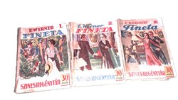 1929. E. Werner: Fineta I-III.Szines regénytár 160 -161 -162. szám ponyva könyv a képek szerint