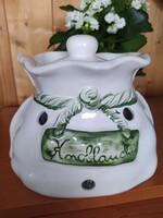 ÚJ! Vintage óriás kerámia fokhagymatartó (24x17 cm) – Eredeti csomagolásban!