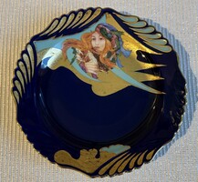 Hollóházi porcelán Faragó Miklós dísztányér