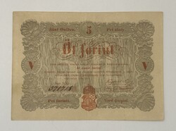 5 Forint 1848 - Piros nyomat (Budapest) - VF+ tartás