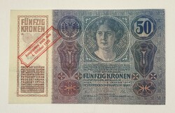 50 Korona 1914 - Ausztria / Osztrák bélyegző - 1920 oktober 4 - UNC (Hibátlan) állapot!!!