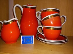 Hollóházi retro teáskészlet (hiányos)