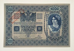 1000 Korona 1902 - Ausztria / Osztrák bélyegző - 1920 oktober 4 - UNC (Hibátlan) állapot!!!