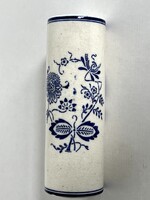 Régi, vintage német hagymamintás (Zwiebelmuster) porcelán betétes sodrófa, nyújtófa henger