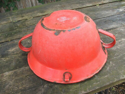 Régi konyhai eszköz zománcozott edény vajling lábos