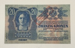 20 Korona 1913 II. kiadás - Ausztria / Osztrák bélyegző - 1920 oktober 4 - UNC (Hibátlan) állapot!!!