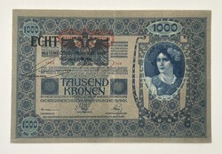 1000 Korona 1902 - Ausztria / Osztrák bélyegző + ECHT - VF tartás