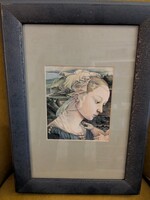 Filippo Lippi : Mária gyermekével , akvarell festmény reprodukció részlet