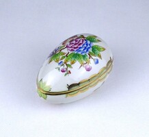 1Z831 Régi tojás alakú Viktória mintás Herendi porcelán bonbonier