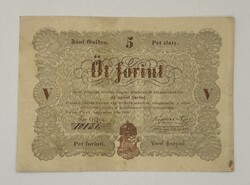 5 Forint 1848 - Barna nyomat (Debrecen) - VF tartás