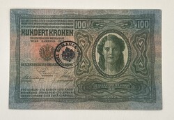 100 Korona 1912 - Román felülbélyegzés - Osztrák oldalon / Bukovina - VF tartás