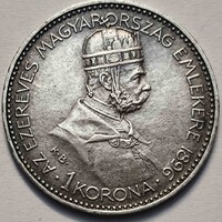 FJ ezüst 1korona Millenniumi 1896
