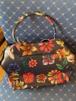 Gyönyörű szép,új,bőr,színes virágmintás táska,retikül.GENUINE LEATHER Börse in Pelle Made in Italy