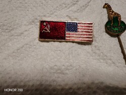 Retró jelvény, kitűző , USA zászló. Cccp, orosz zászló. Budapest ZOO. Régi kulcs.