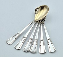 Szecessziós, bécsi ezüst fagylaltoskanál készlet