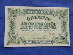 Magyarország Adójegy 50.000 Adópengőről 1946 (sorszámos)
