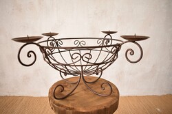 Fém gyertyatartó- gyümölcstartó kosár