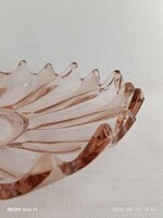 Vintage lazac színű öntött üveg ASZTALKÖZÉP / SÜTEMÉNYESTÁL vastag falú, nagy méretű