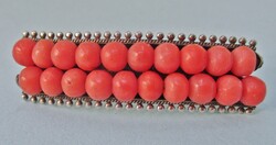 Beautiful Antique Silver Brooch with Mother-of-Pearl Lenses