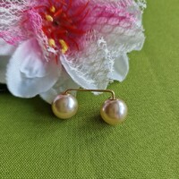 Kitűző, bross BRO387A - Gyöngyös melltű 34x13mm - púder