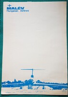 MALÉV Hungarian Airlines logó, reklám, jegyzetfüzet részlete, repülő, reptér