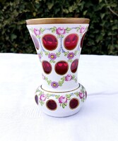 Cseh Moser üveg váza ("bidermeier stílusú")