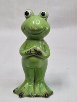 Mázas kerámia béka figura hibátlan állapotban 11,5 cm. magas