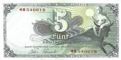 5 márka 1948 Németország 1 betű és 1 szám a sorszám előtt Gyönyörű