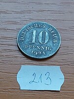 NÉMET BIRODALOM DEUTSCHES REICH 10 PFENNIG 1921 Cink, II. Vilmos  213.