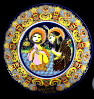 Rosenthal stúdiós porcelán tál ! Bjørn Wiinblad (1918–2006) " JÉZUS MEGKERESZTELÉSE A JORDÁNBAN "